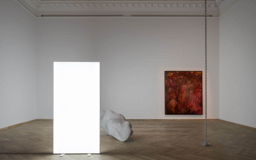 Installationsbillede fra afgangsudstillingen 2024 på Kunsthal Charlottenborg