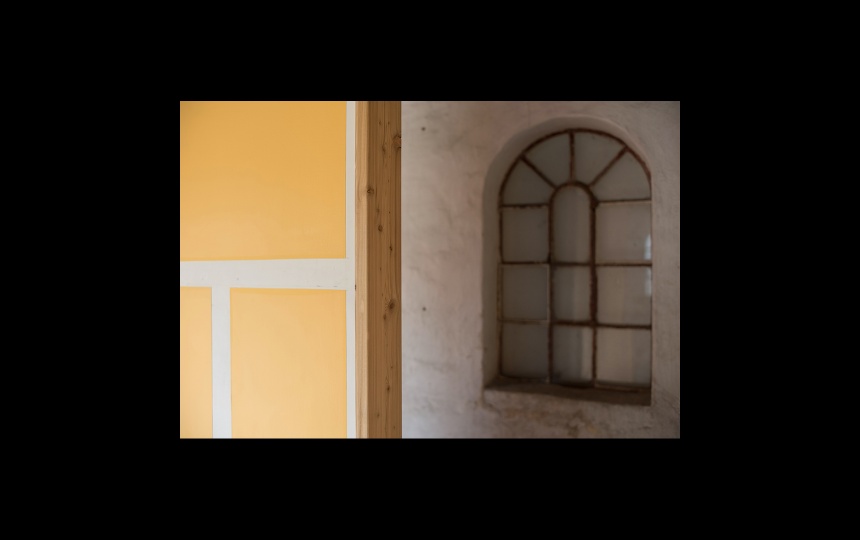 Detalje fra kunstværk ved projektrum på Kunsthal 44Møen