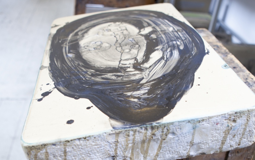 Trykfarve på litografisk sten