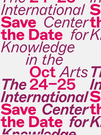 Plakat for Symposium at the International Center for Knowledge in the Arts