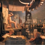 Wilhelm Bendz, Modelskolen på Kunstakademiet, 1826, SMK Wilhelm Bendz, Modelskolen på Kunstakademiet, 1826, SMK